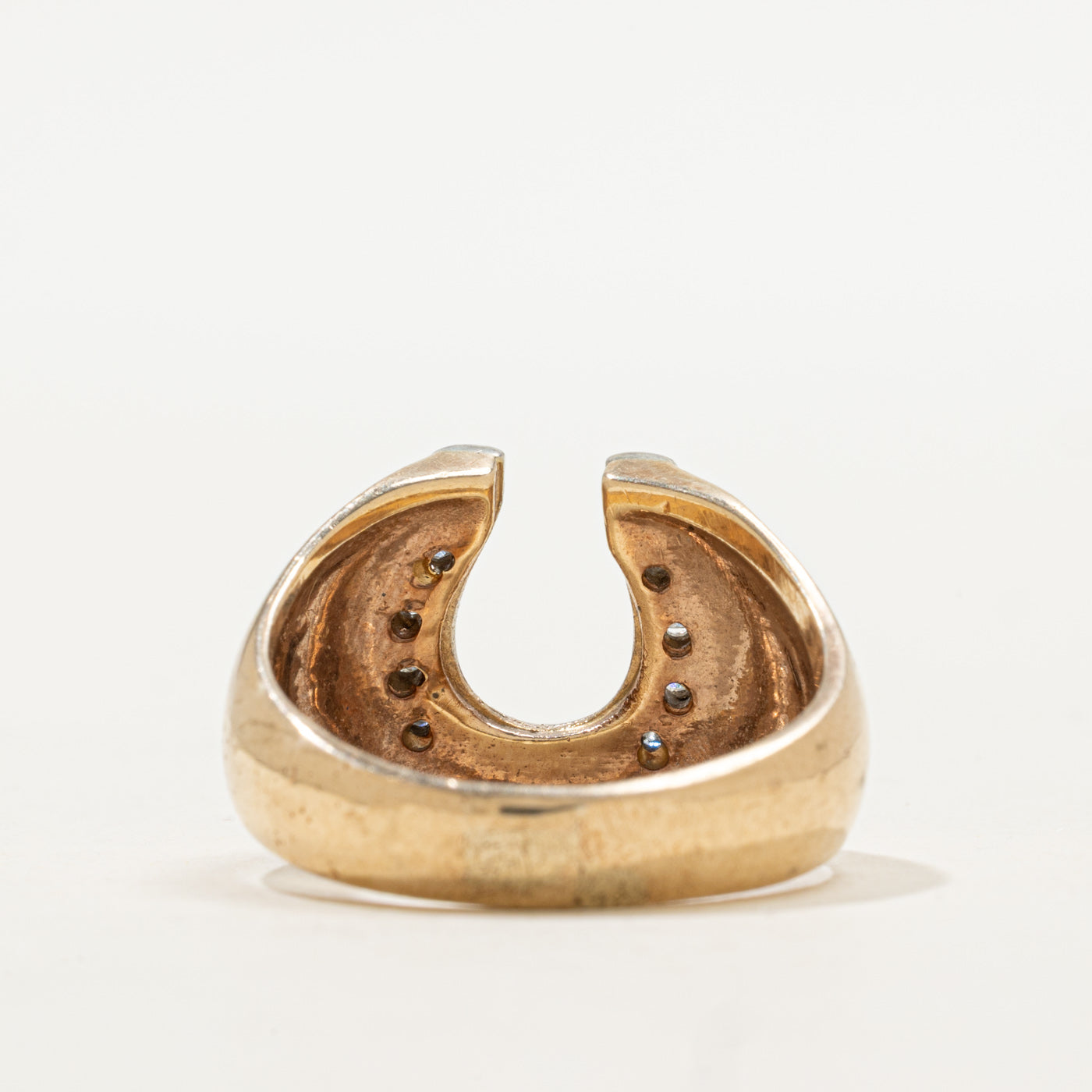 Bague fer à cheval bicolore en diamant | Taille 9,25