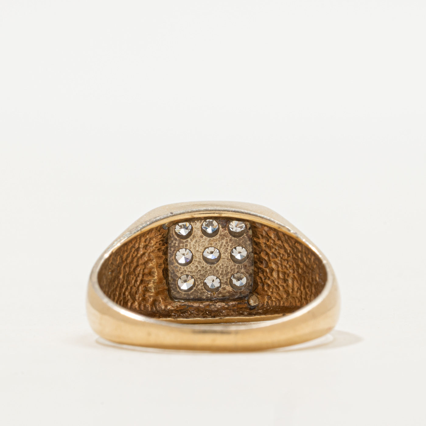 Diamond Grid Signet Ring | SZ 9.5