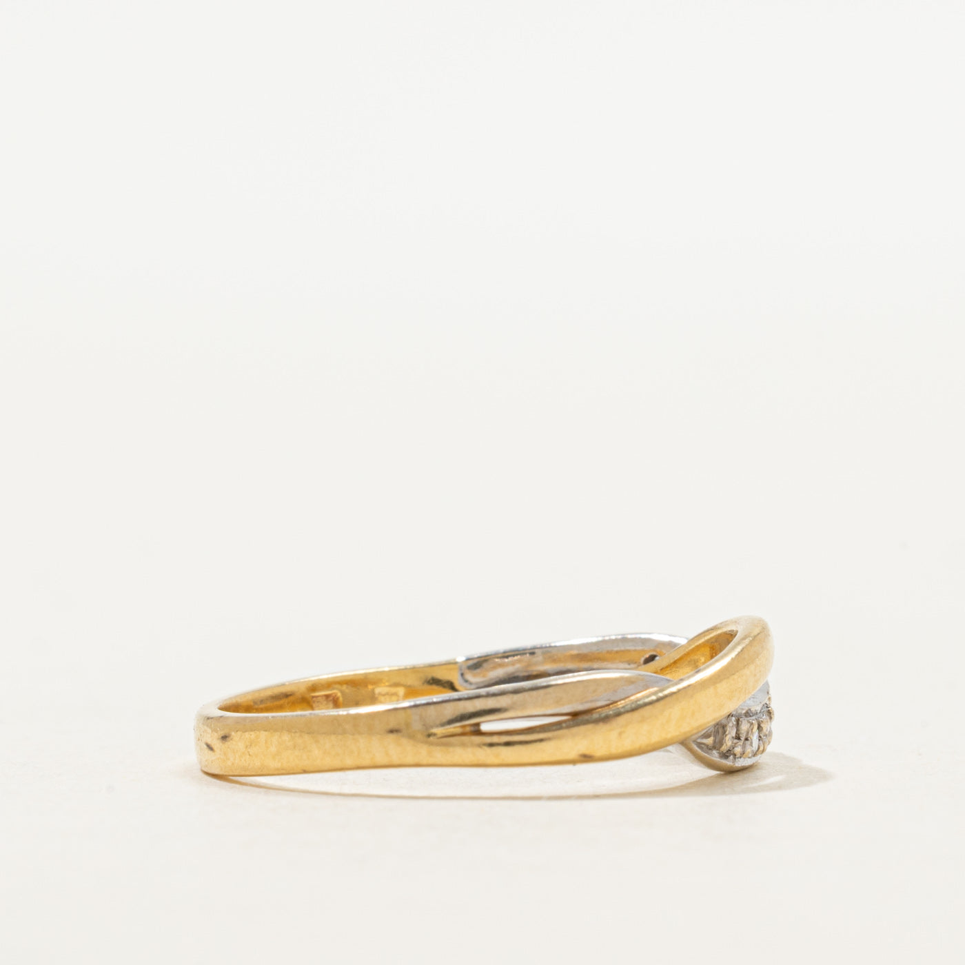 Bague croisée semi-éternité bicolore en diamants | Taille 6,5