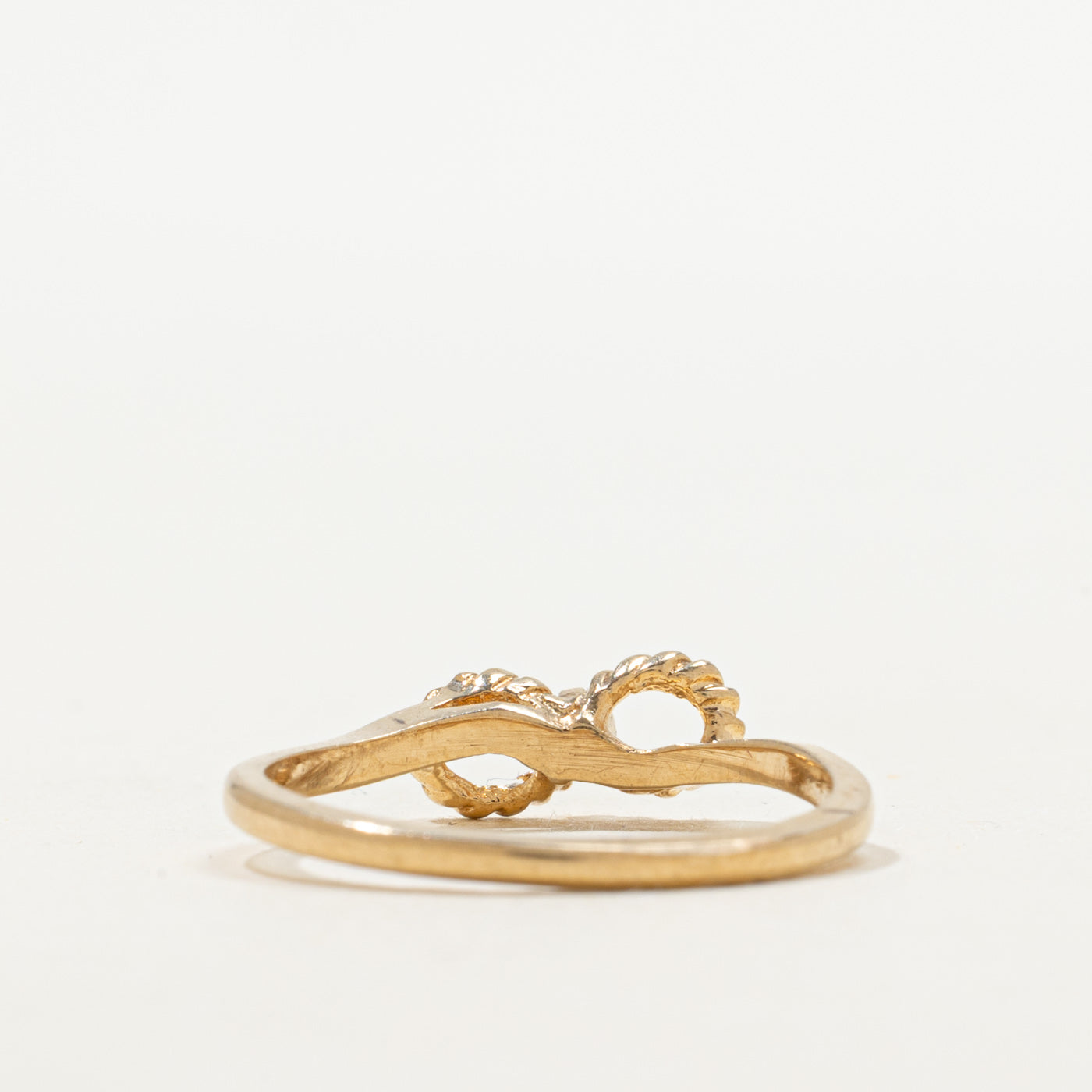 Bague nœud papillon en or jaune 10 carats et diamants | Taille 6,5