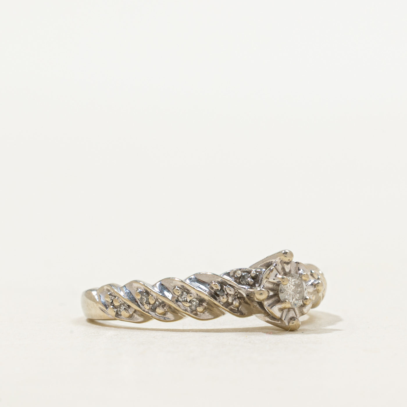 Illusion Set Diamond Twisted Ring | SZ 5.75