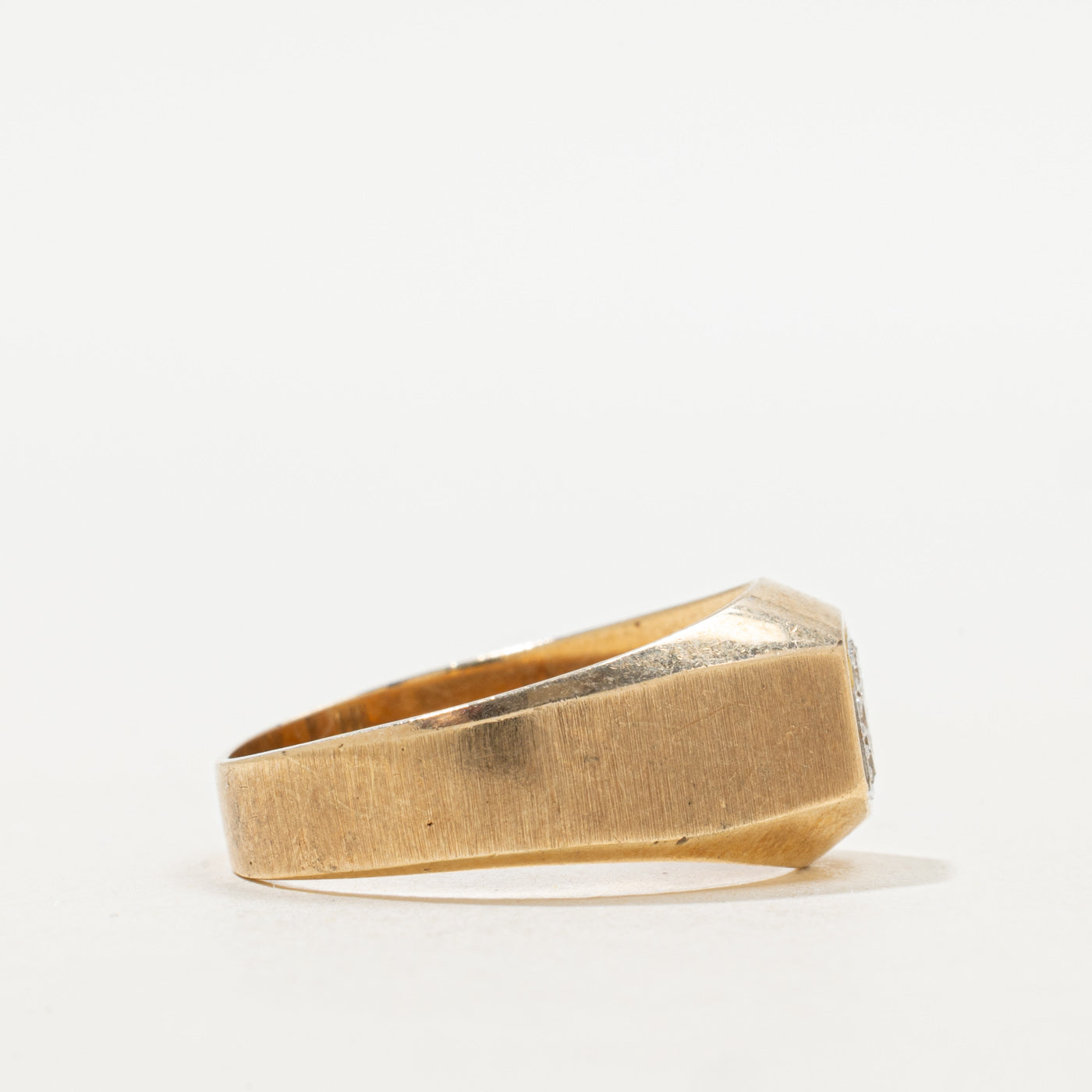 Diamond Square Cluster Signet Ring | SZ 9.75