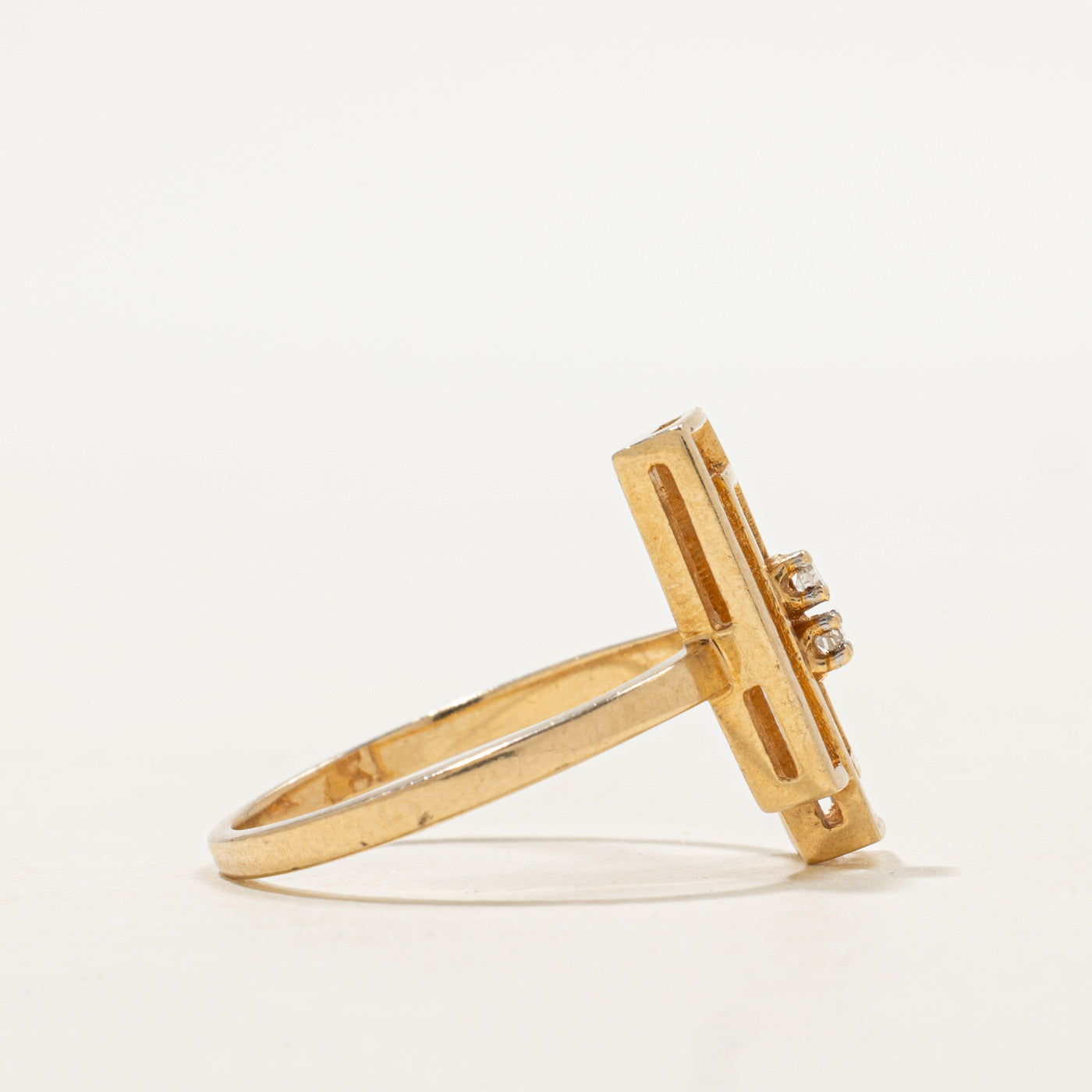Two Stone Diamond Geometric Ring | SZ 8.5