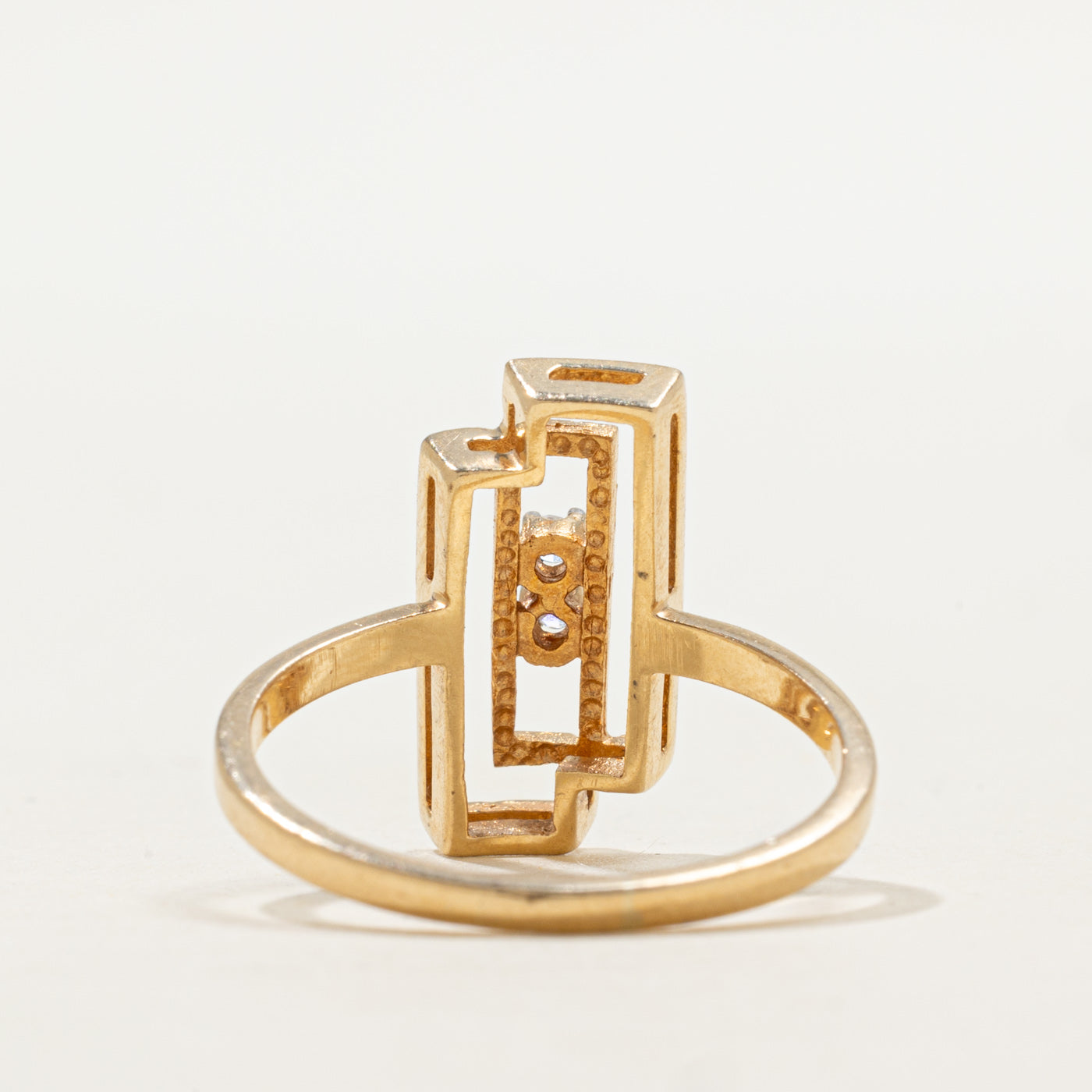 Two Stone Diamond Geometric Ring | SZ 8.5
