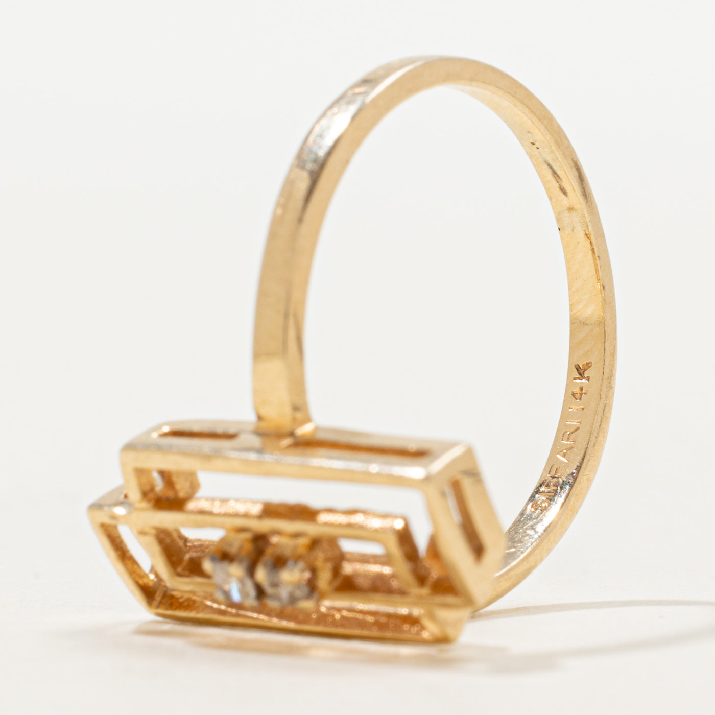 Two Stone Diamond Geometric Ring | SZ 8.5