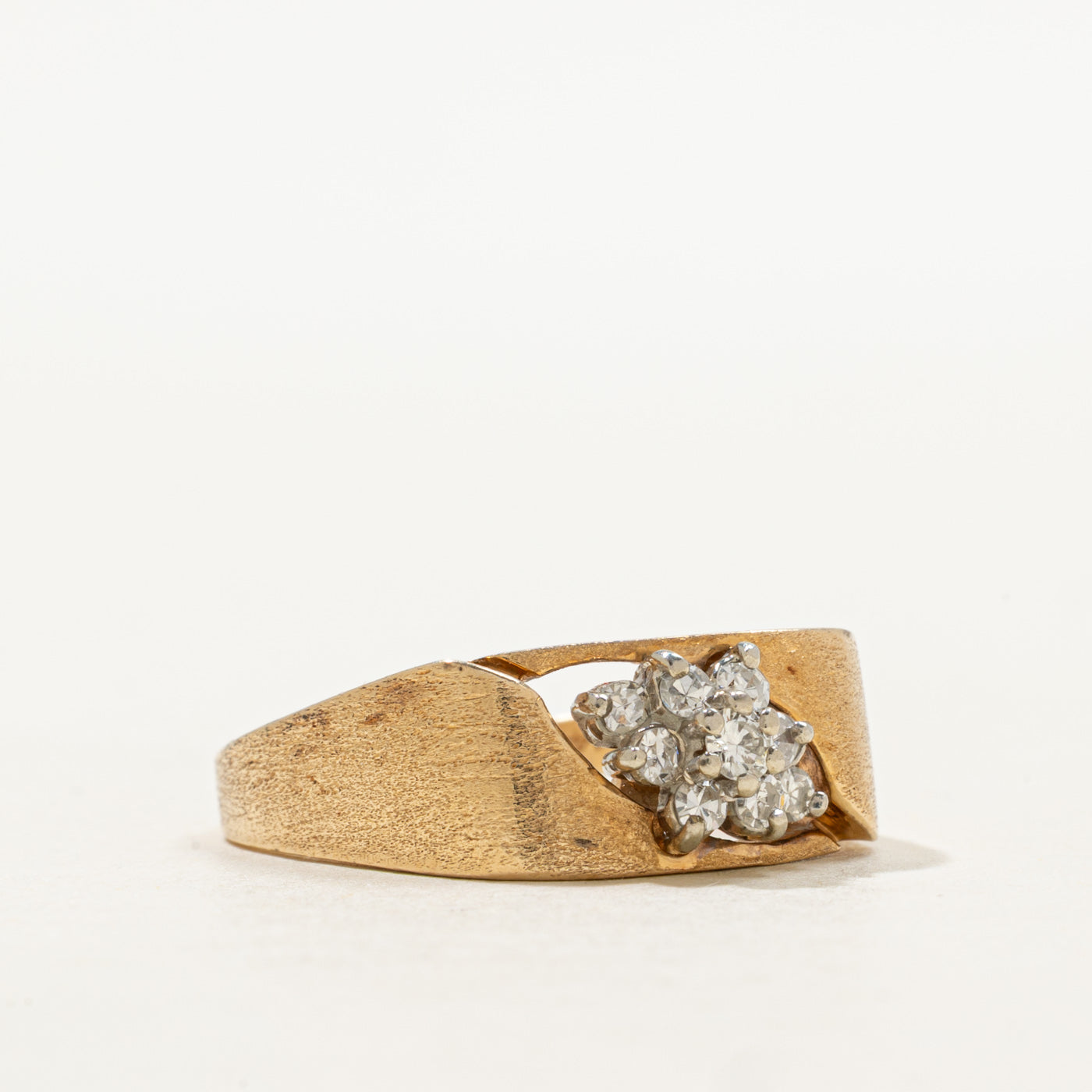 Diamond Cluster Matte Textured Ring | SZ 7.75