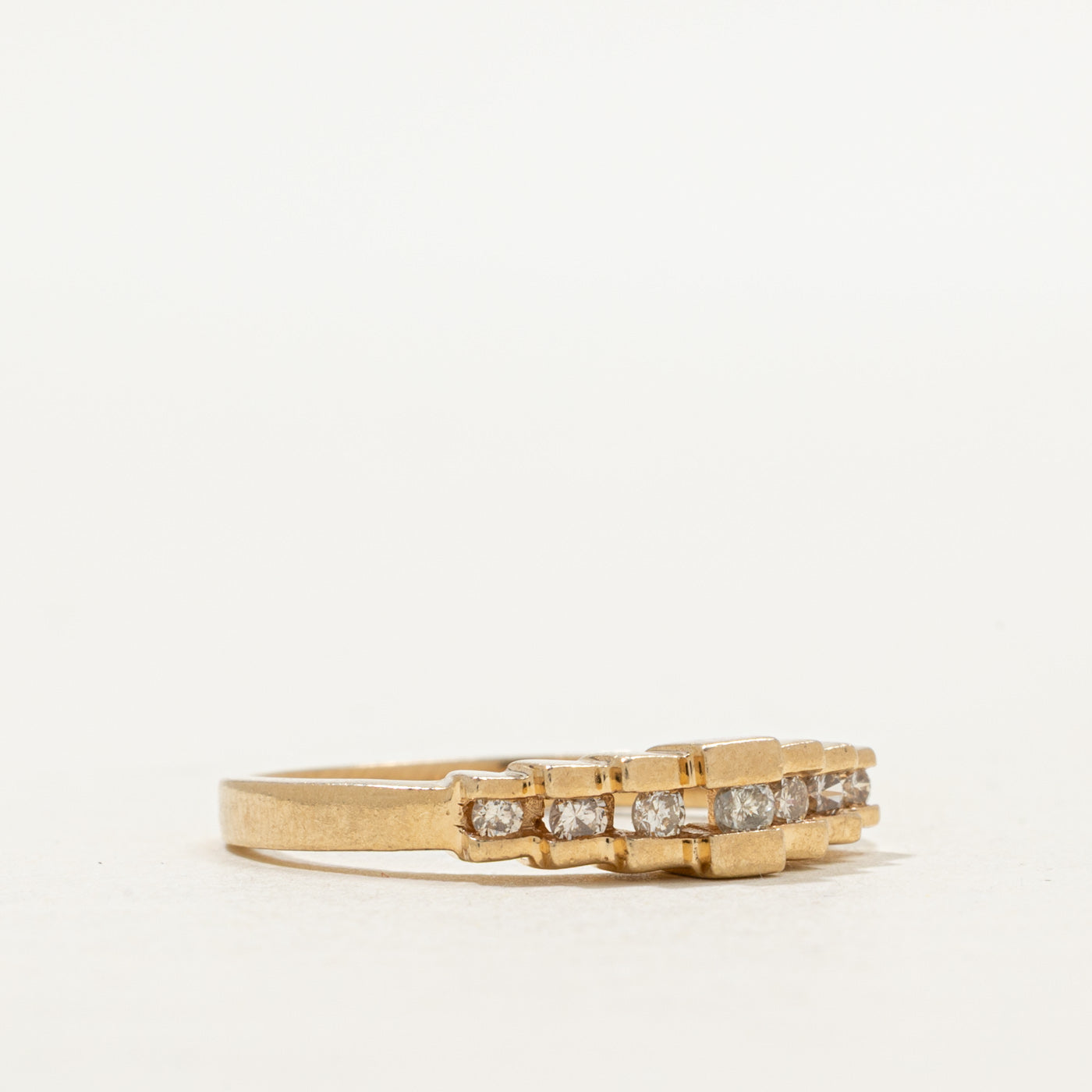 Channel Set Diamond Geometric Band | SZ 7.0
