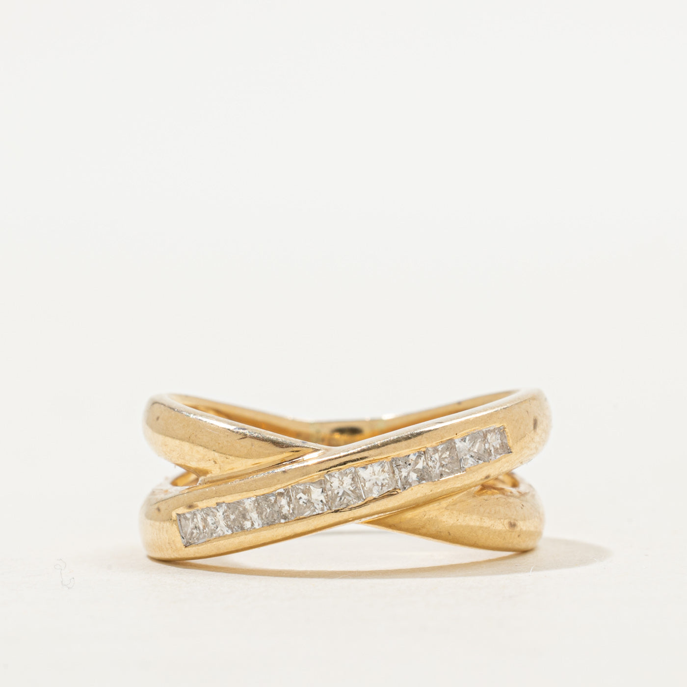 Princess Cut Diamond Crossover Ring | 0.44ctw | SZ 8.5