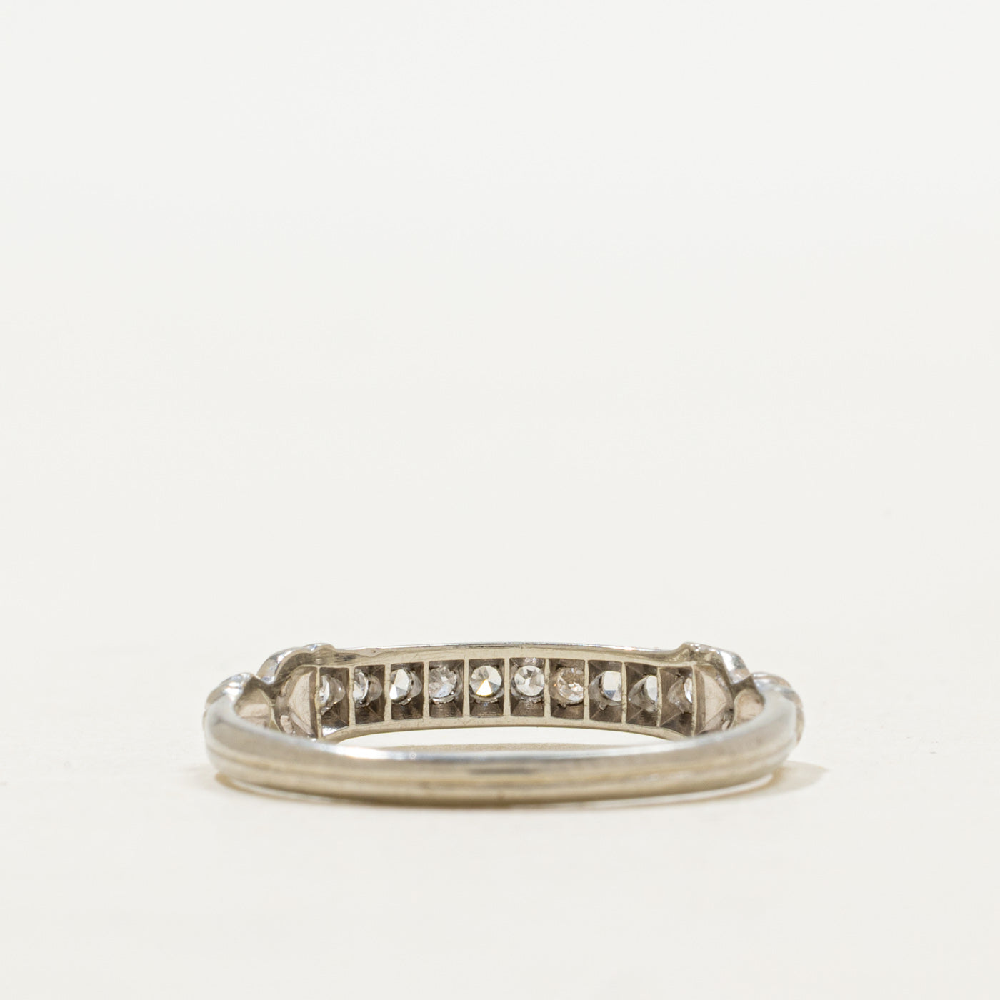 18k Channel Set Semi Eternity Diamond Engraved Band | SZ 6.5