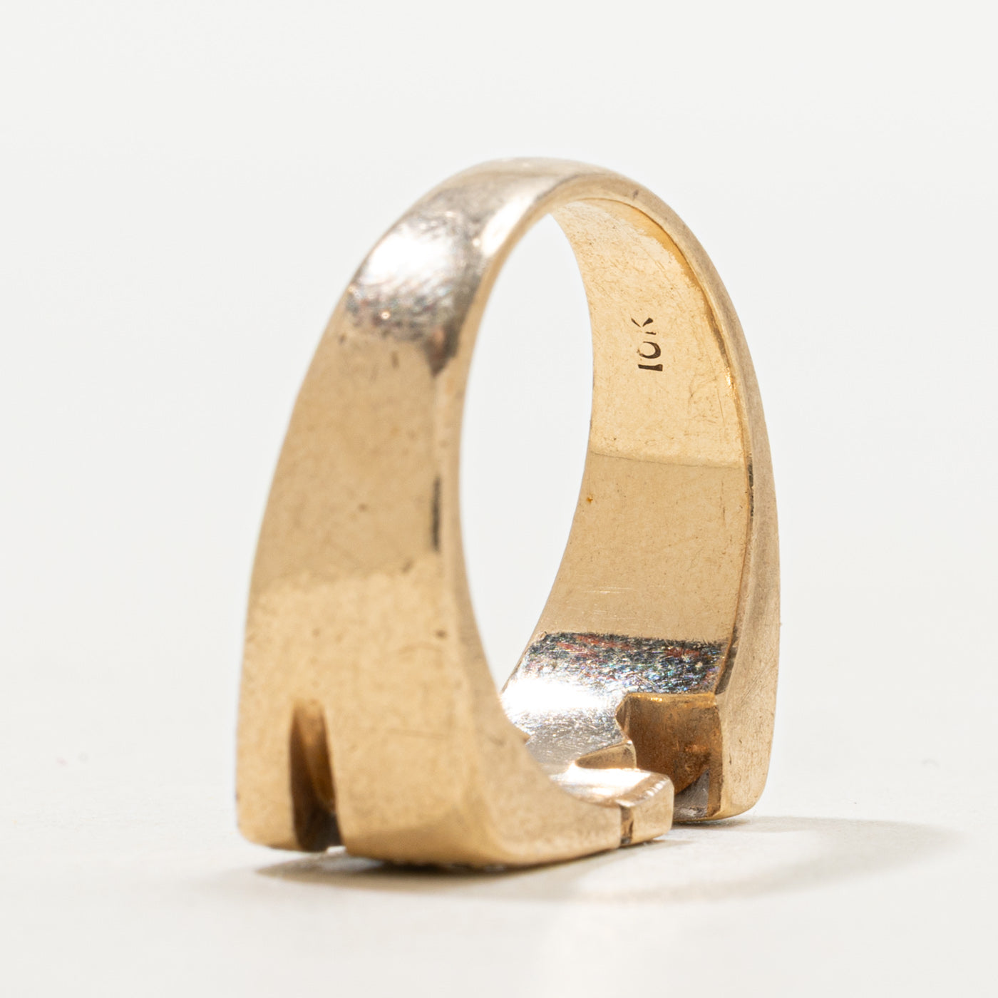 Bague chevalière en diamant avec initiale « MS » | Taille 4,75
