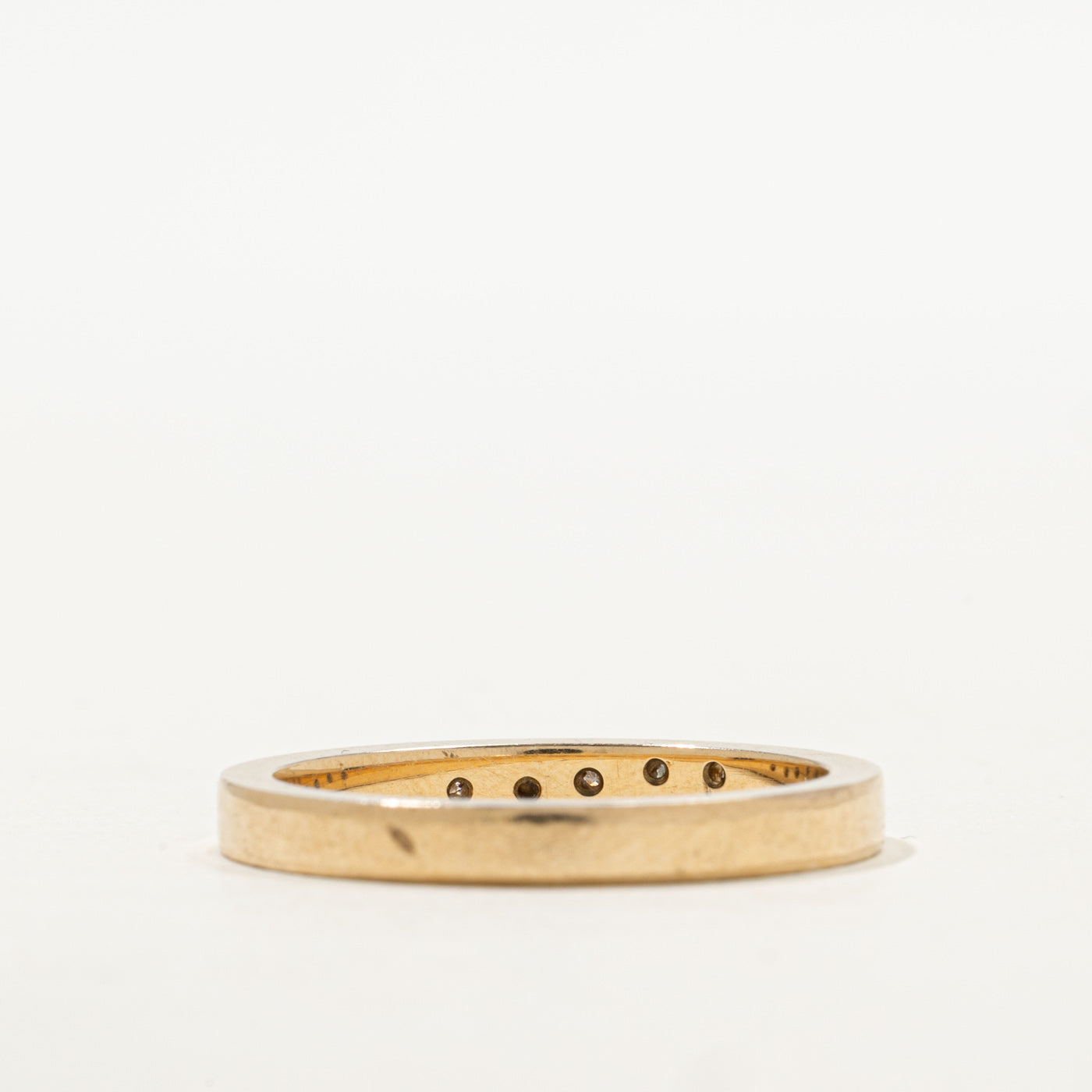 10k Five Stone Diamond Textured Band | 2.60mm | SZ 8.5
