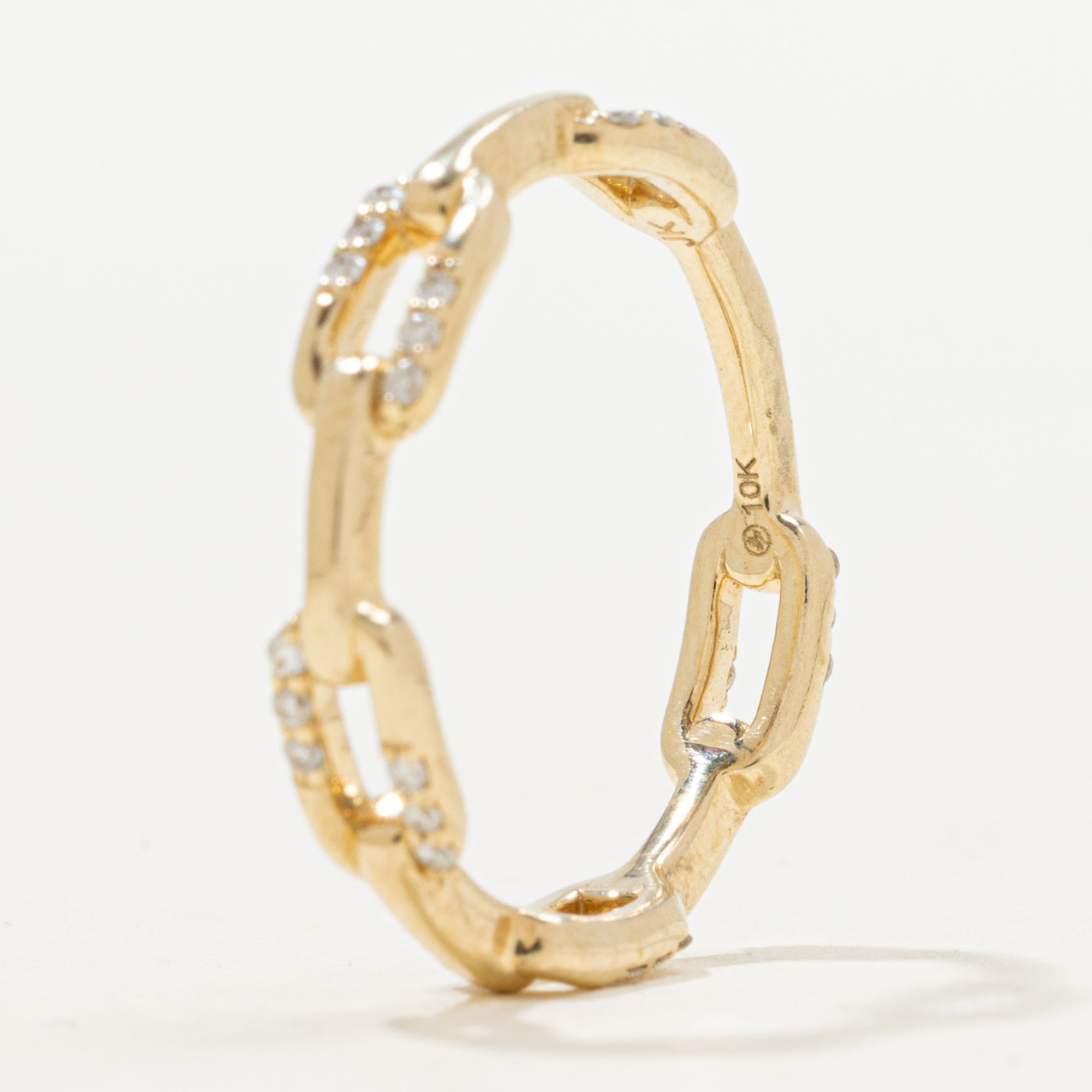 Diamond Accented Chain Ring | 3.85mm | SZ 6.5