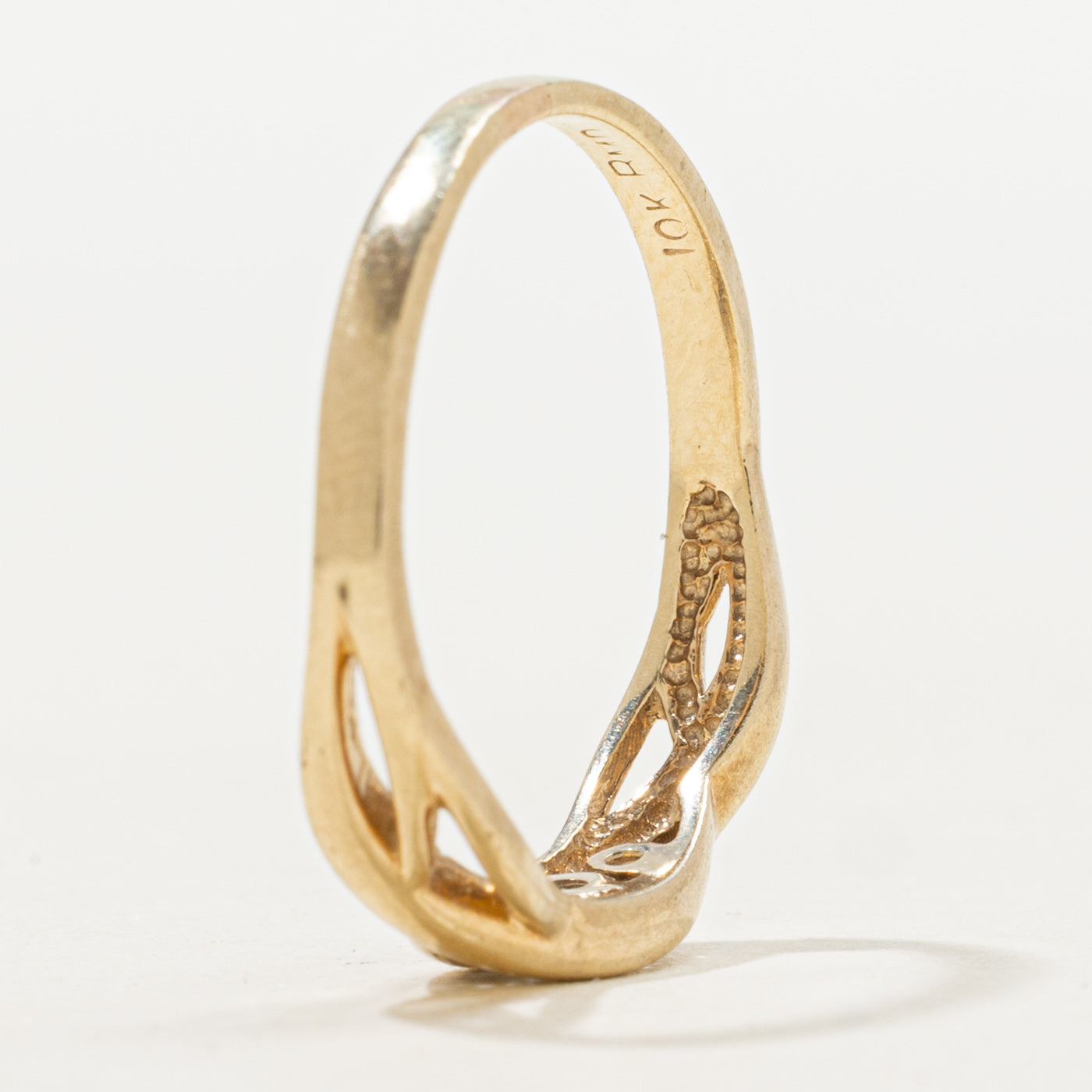 Three Stone Diamond Crossover Ring | SZ 7.5