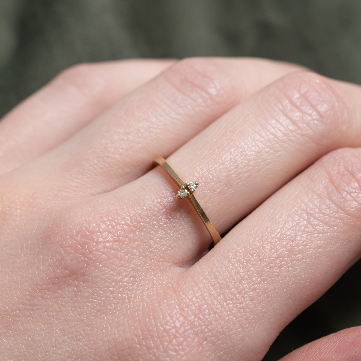 Bague fine deux diamants | Taille 7.0