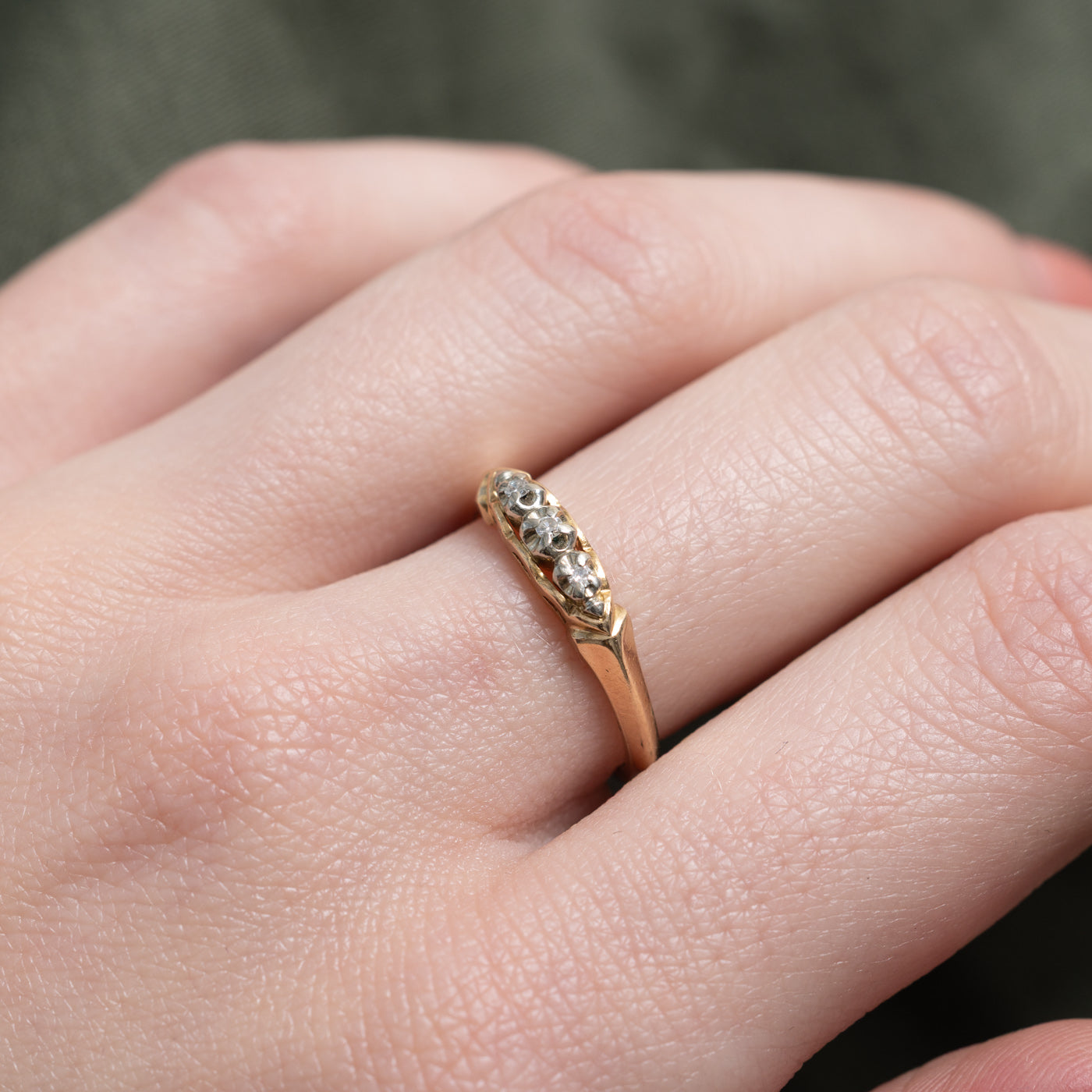Bague trois diamants taille marquise | Taille 6,5