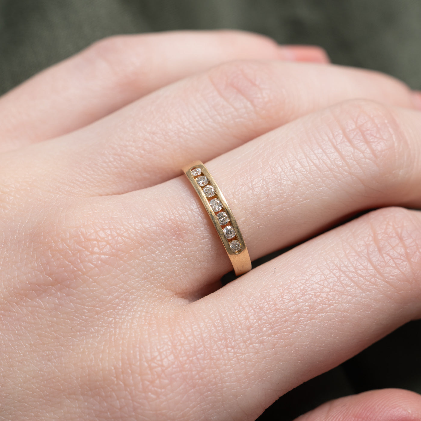 Channel Set Seven Stone Diamond Band | 3.35mm | SZ 6.0