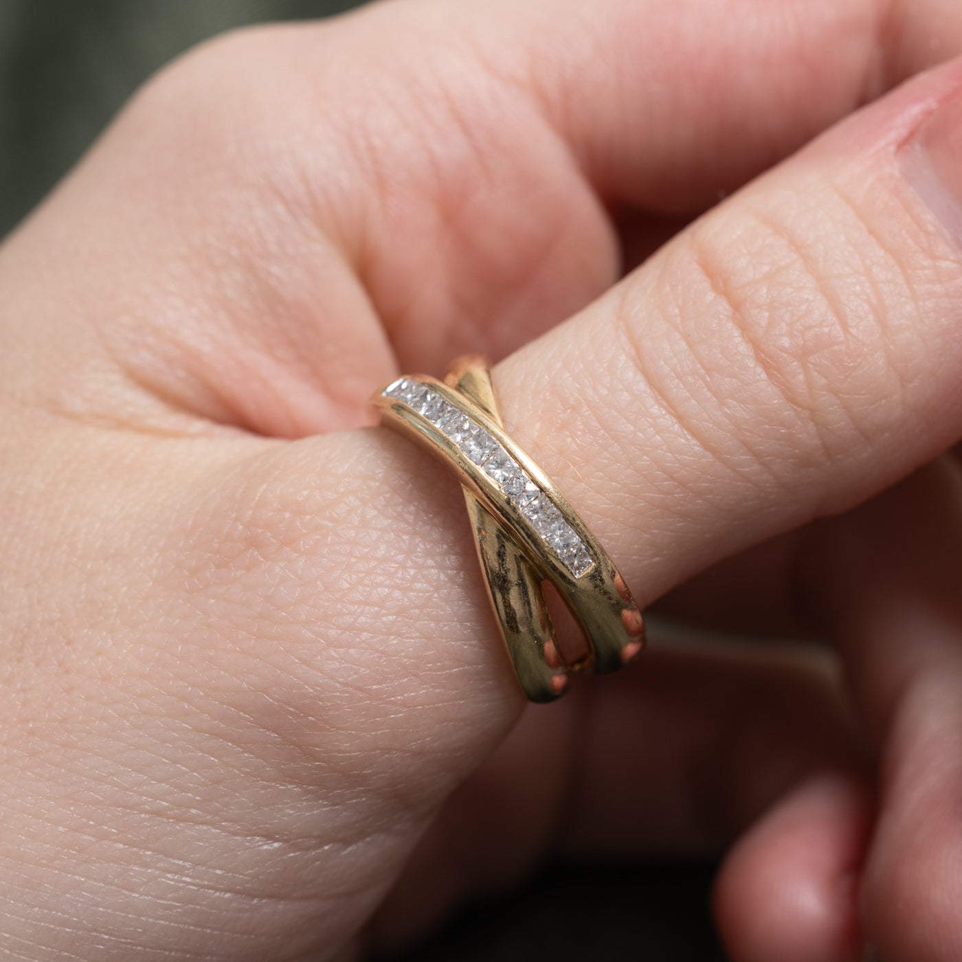 Princess Cut Diamond Crossover Ring | 0.44ctw | SZ 8.5