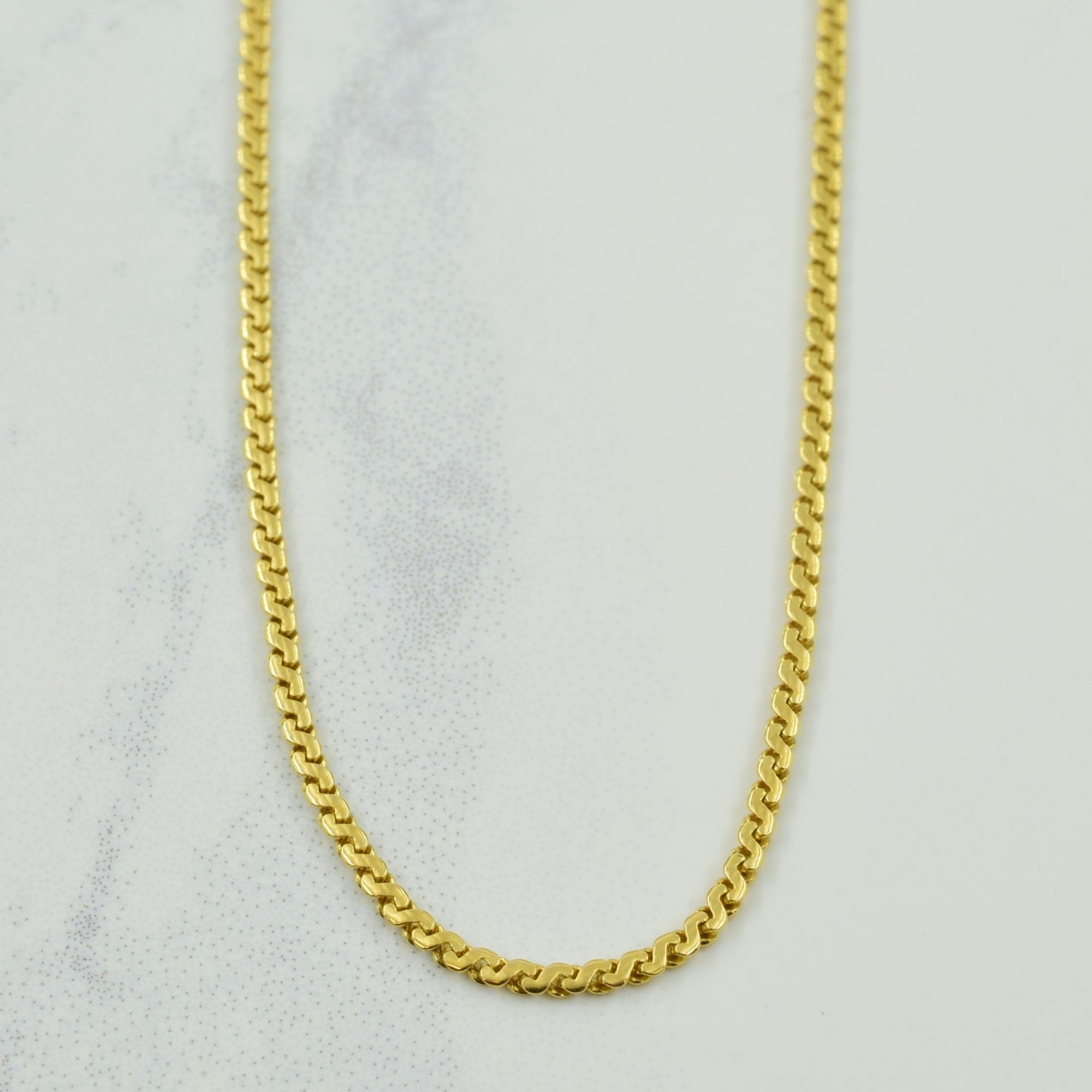 18k Yellow Gold Italian Hallmark Serpentine Chain | 23.5