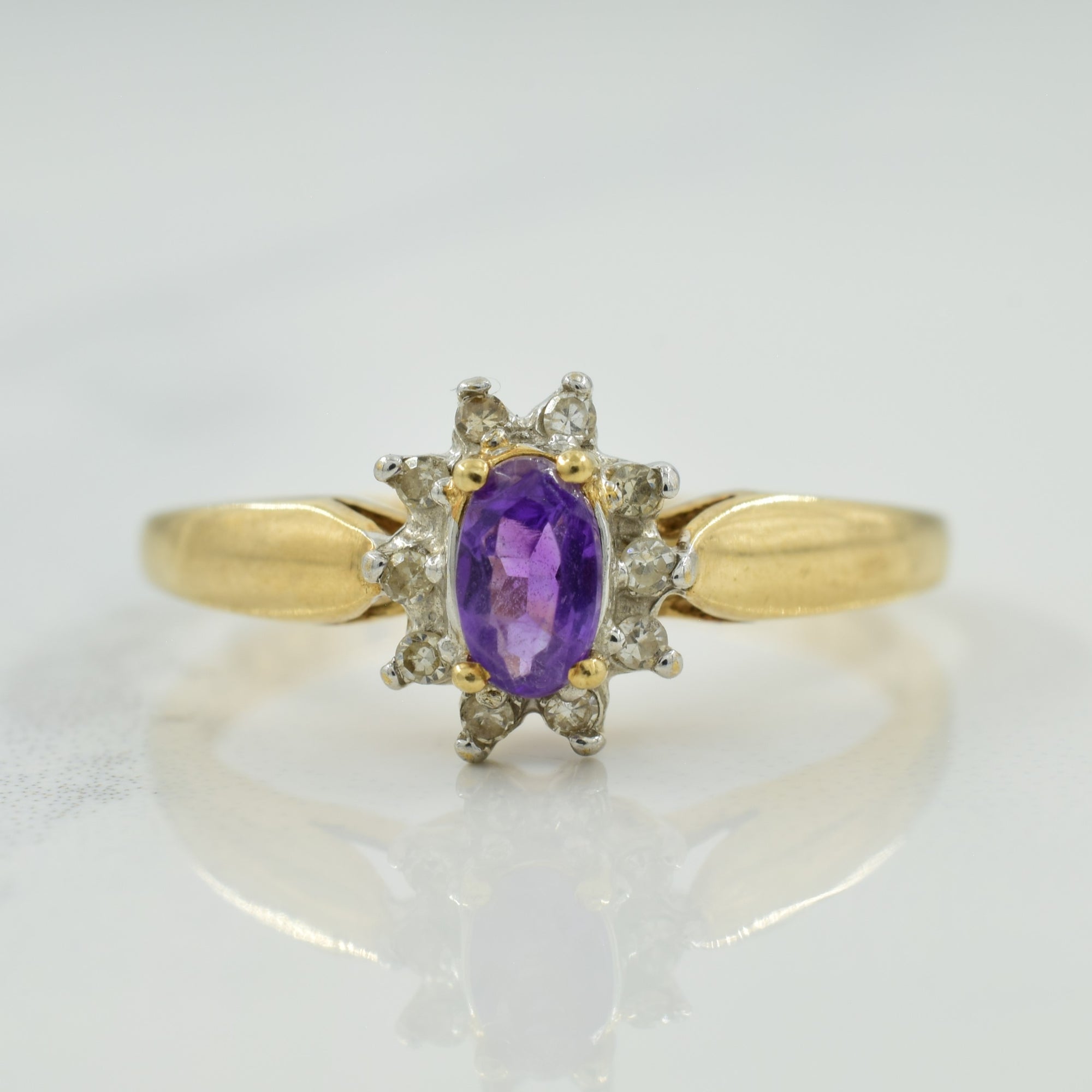 Amethyst & Diamond Ring | 0.16ct, 0.06ctw | SZ 7 |