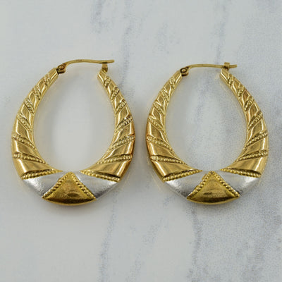 14k Two Tone Gold Hoop Earrings