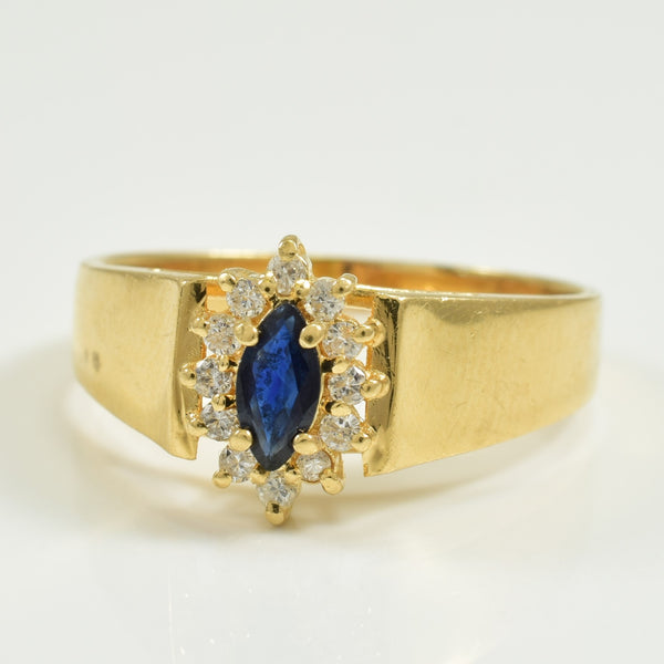 Blue Sapphire & Diamond Ring | 0.20ct, 0.12tcw | SZ 7.25 |