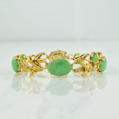 Jadeite Cabochon 14k Bracelet | 20.00ctw | 6.75