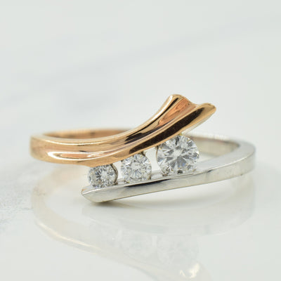 Two Tone Diamond Bypass Ring | 0.24ctw | SZ 7 |