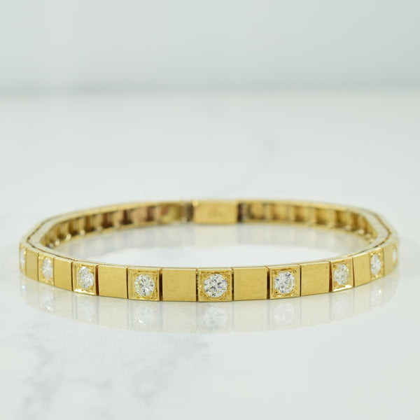 14k Yellow Gold Diamond Bracelet | 1.04ctw | 7