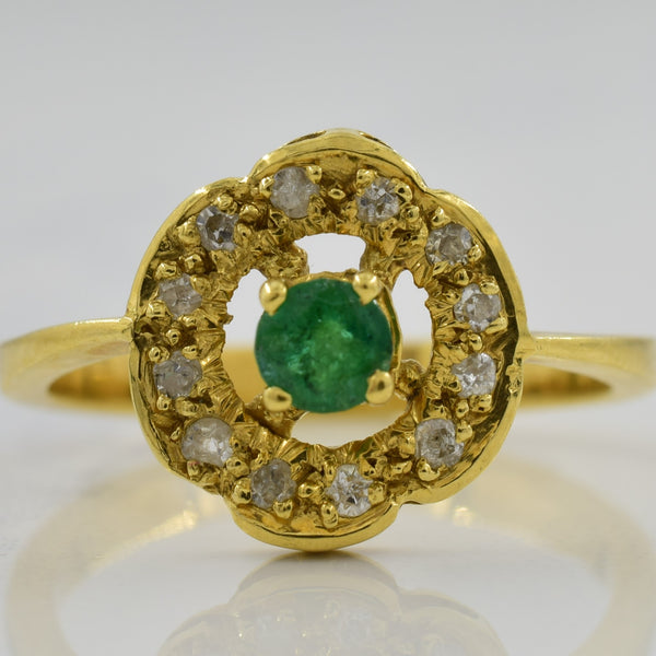 Emerald & Diamond Ring | 0.20ct, 0.12ctw | SZ 6.75 |