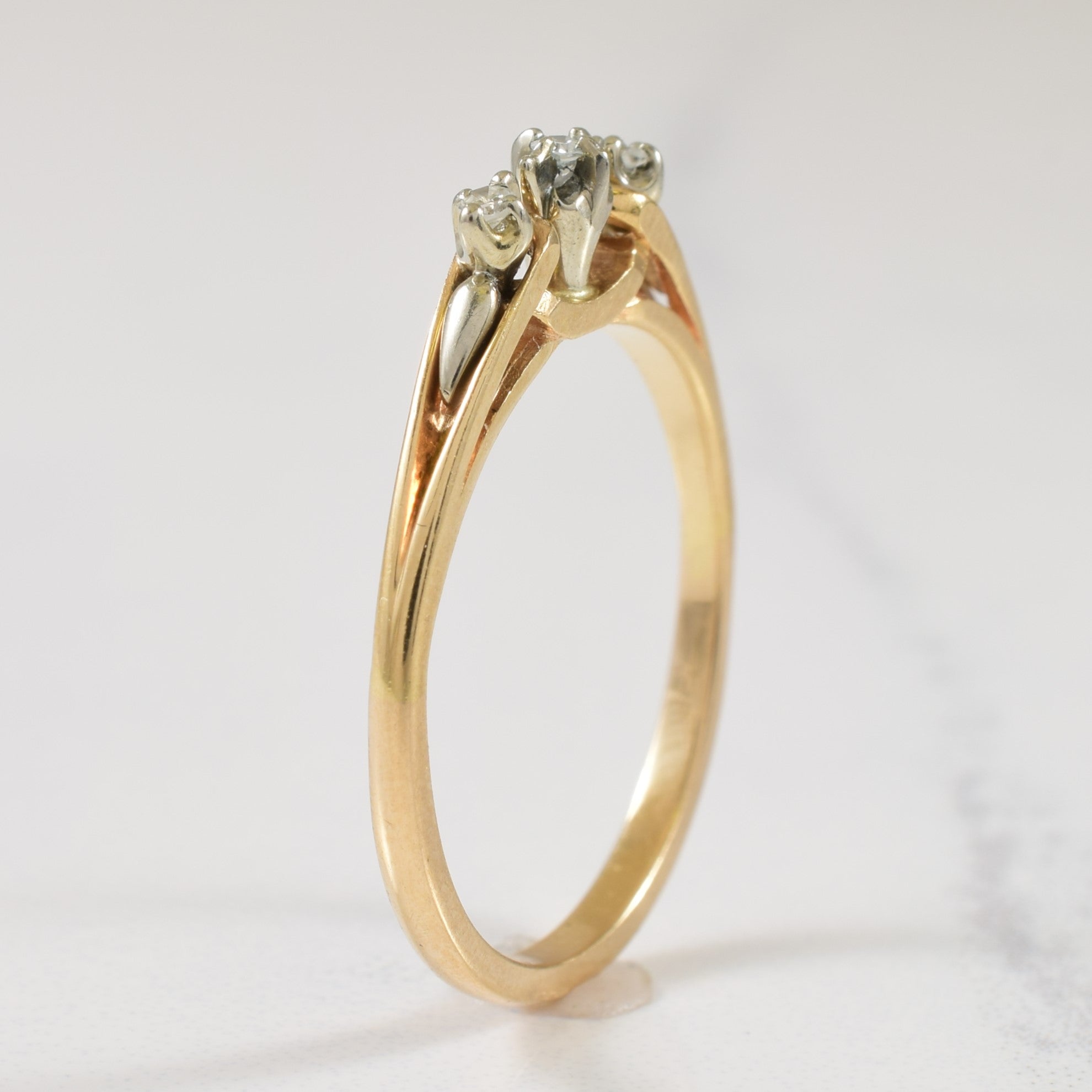 Petite Three Stone Diamond Ring | 0.05ctw | SZ 7.5 |