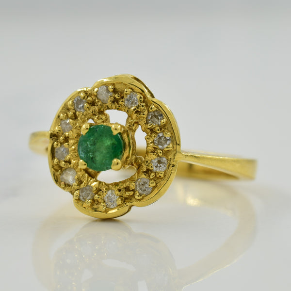Emerald & Diamond Ring | 0.20ct, 0.12ctw | SZ 6.75 |