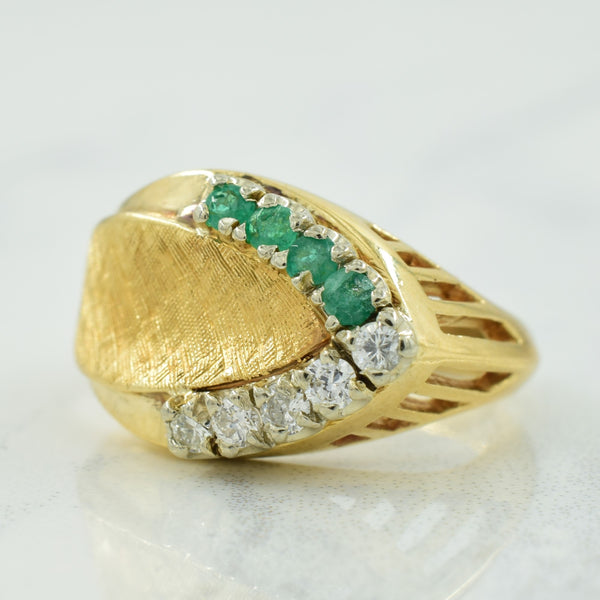 Diamond & Emerald Ring | 0.15ctw, 0.12ctw | SZ 4.5 |
