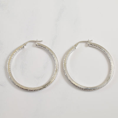 14k White Gold Hoop Earrings |