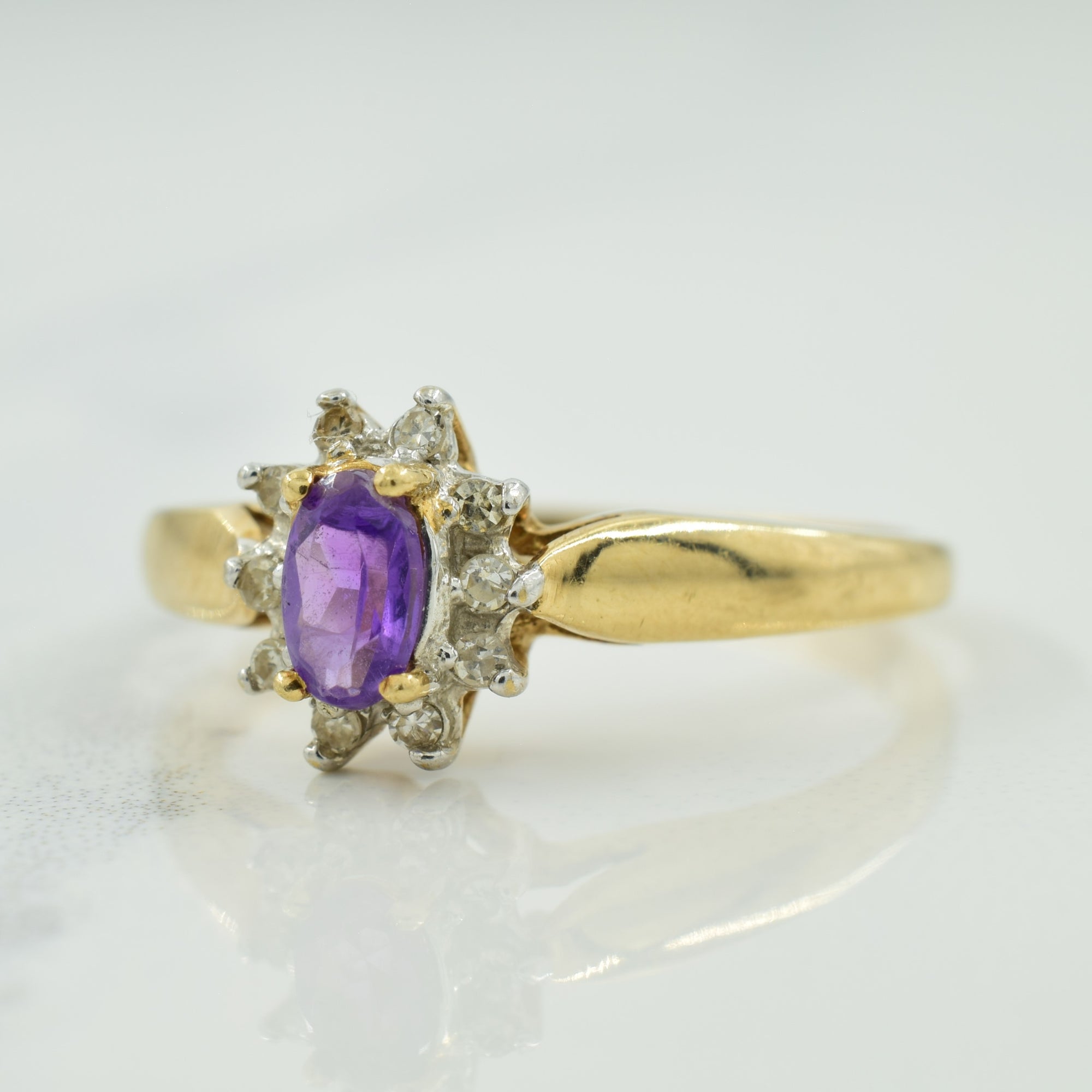 Amethyst & Diamond Ring | 0.16ct, 0.06ctw | SZ 7 |