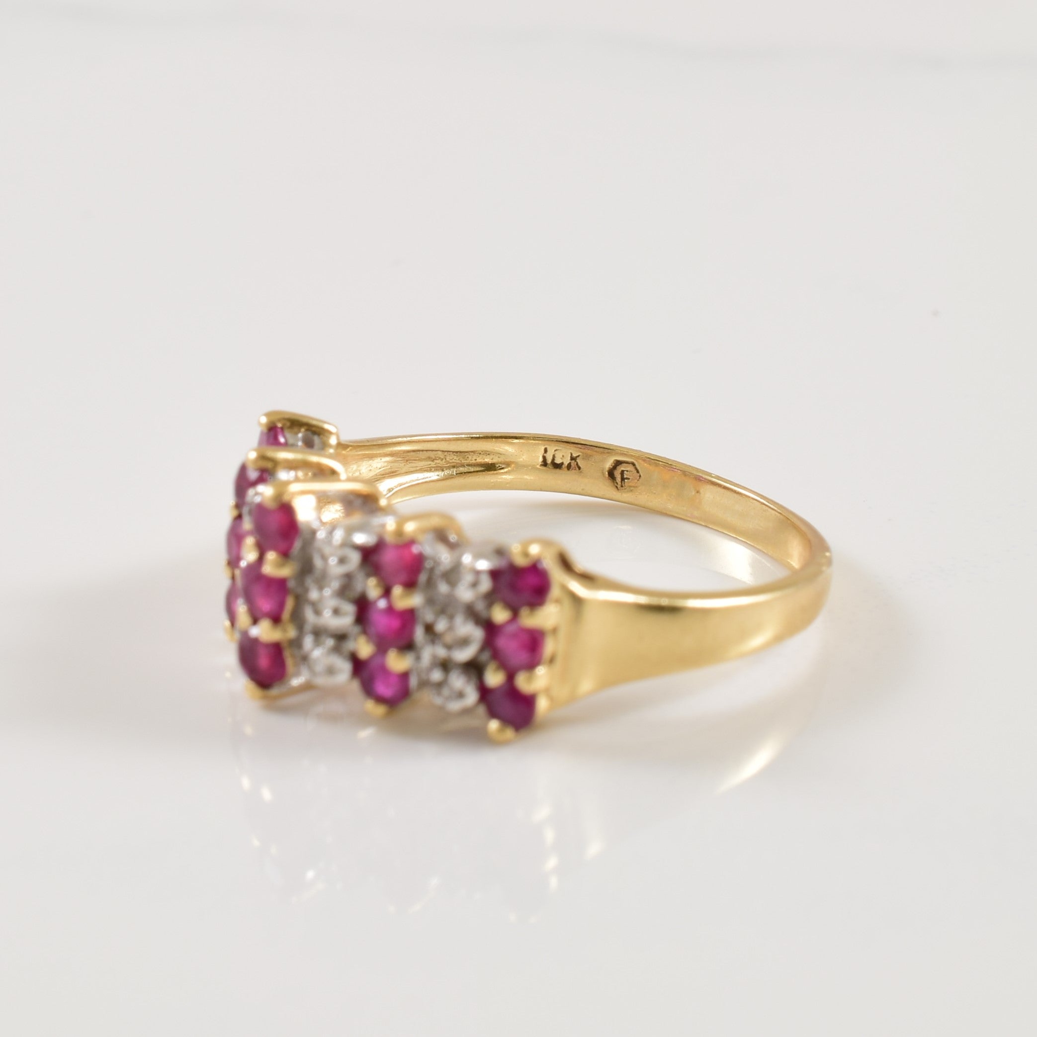 High Set Ruby & Diamond Ring | 0.75ctw, 0.05ctw | SZ 6.75 |