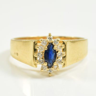 Blue Sapphire & Diamond Ring | 0.20ct, 0.12tcw | SZ 7.25 |