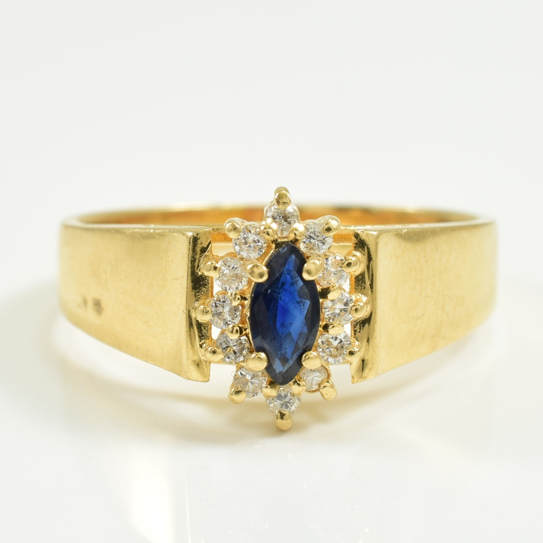 Blue Sapphire & Diamond Ring | 0.20ct, 0.12tcw | SZ 7.25 |