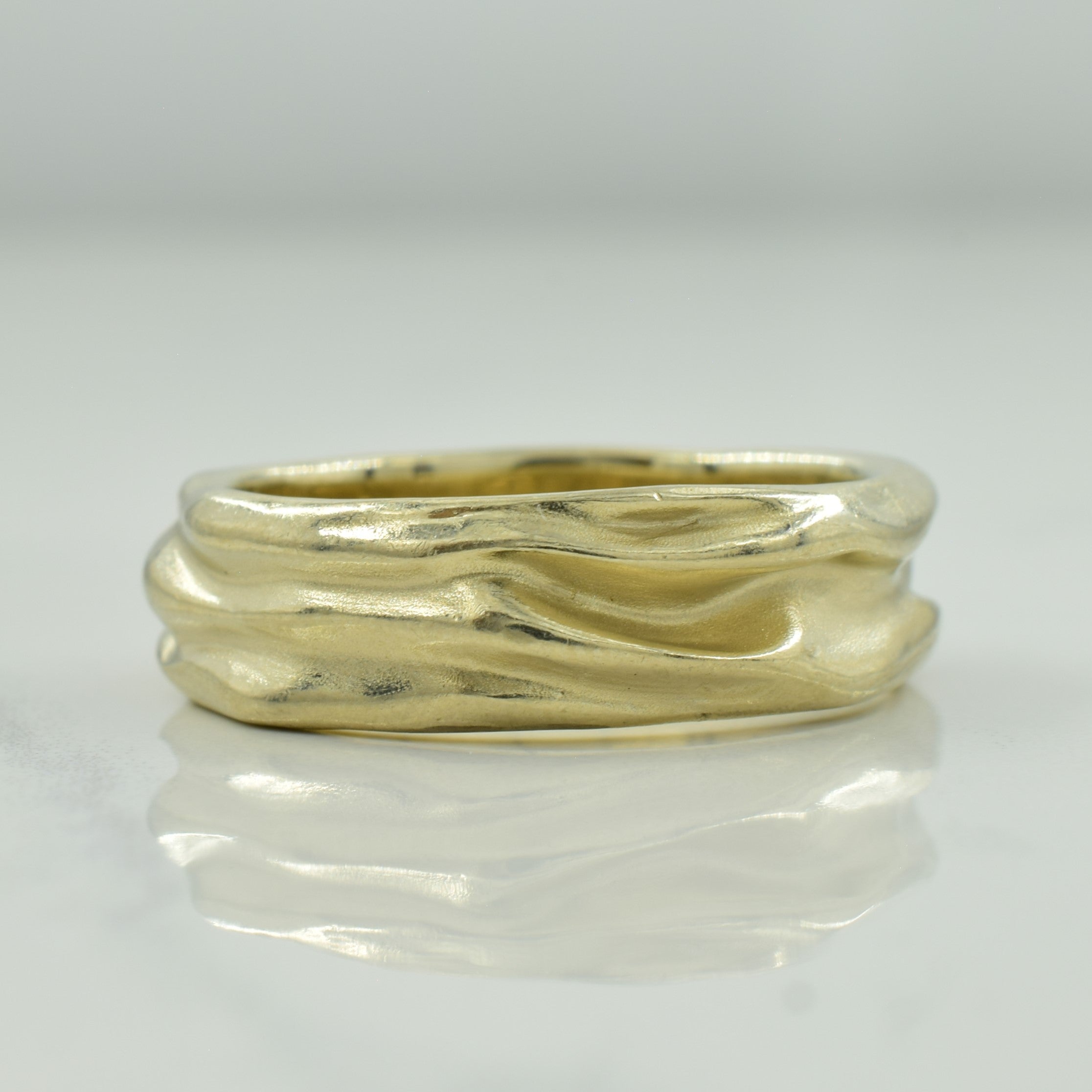 14k White Gold Textured Ring | SZ 10.25 |