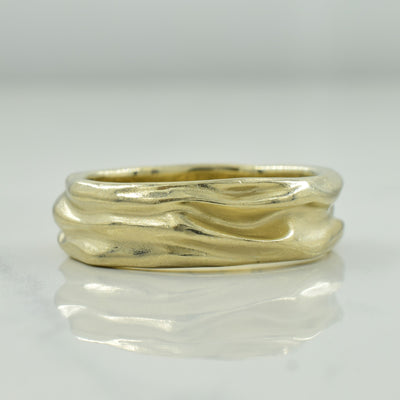 14k White Gold Textured Ring | SZ 10.25 |