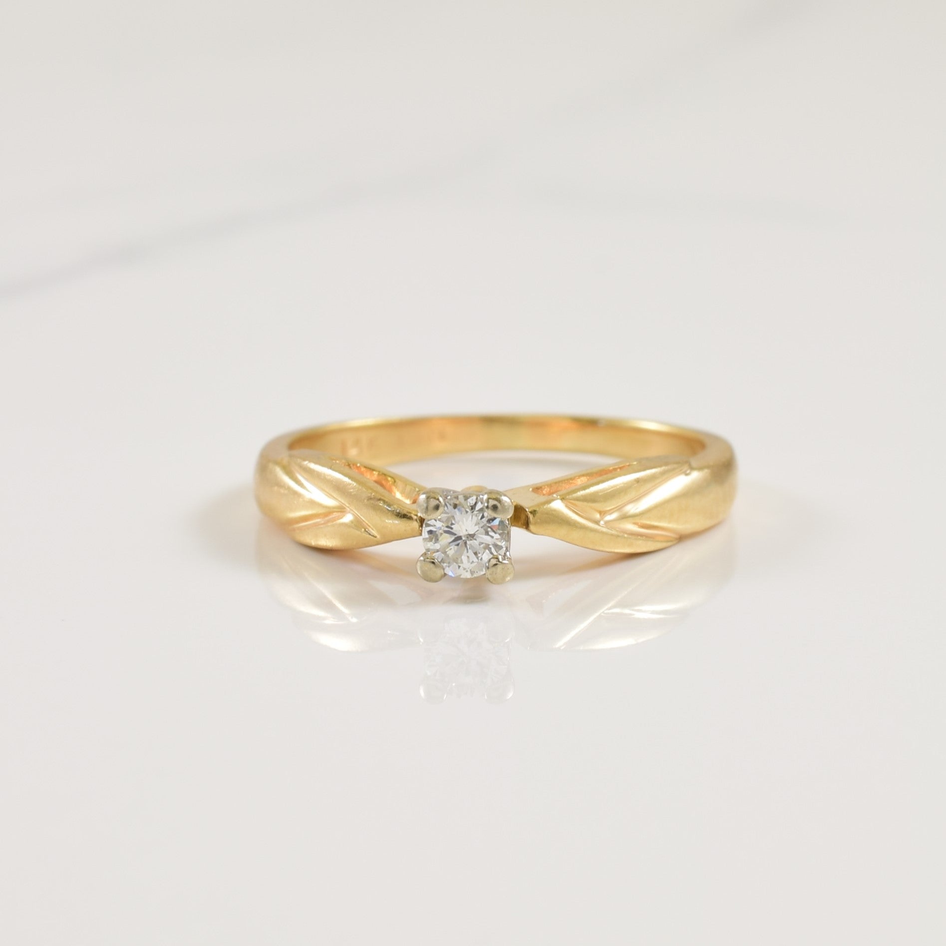 Solitaire Diamond Cathedral Ring | 0.08ct | SZ 4.25 |