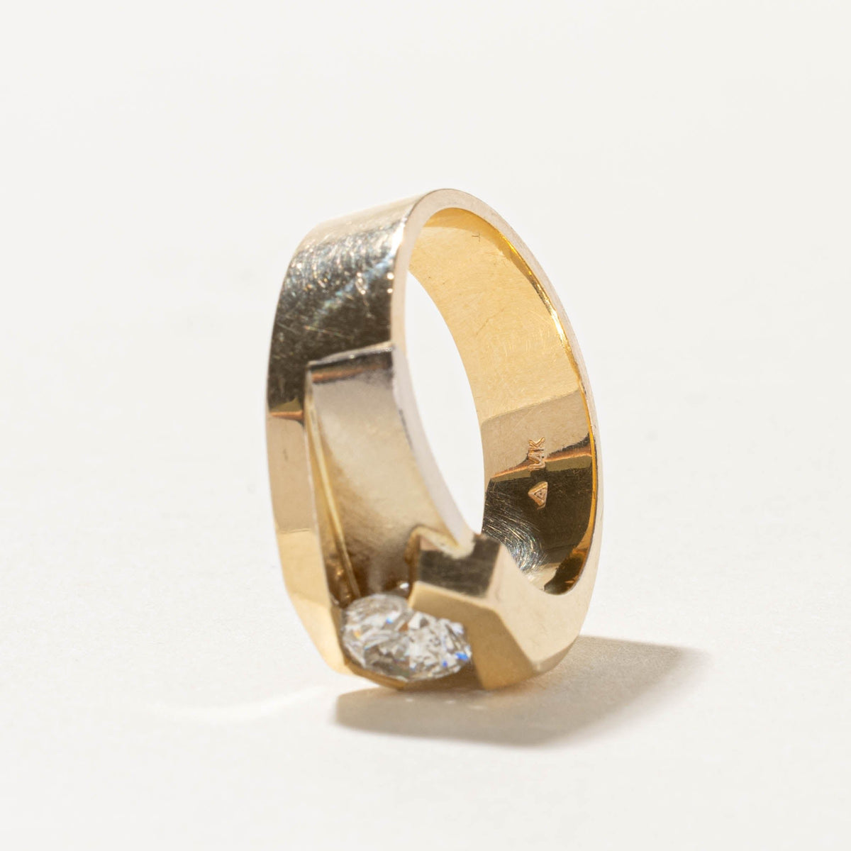 14k Tension Set Diamond Geometric Ring | 1.31ct I2 G | SZ 10.25