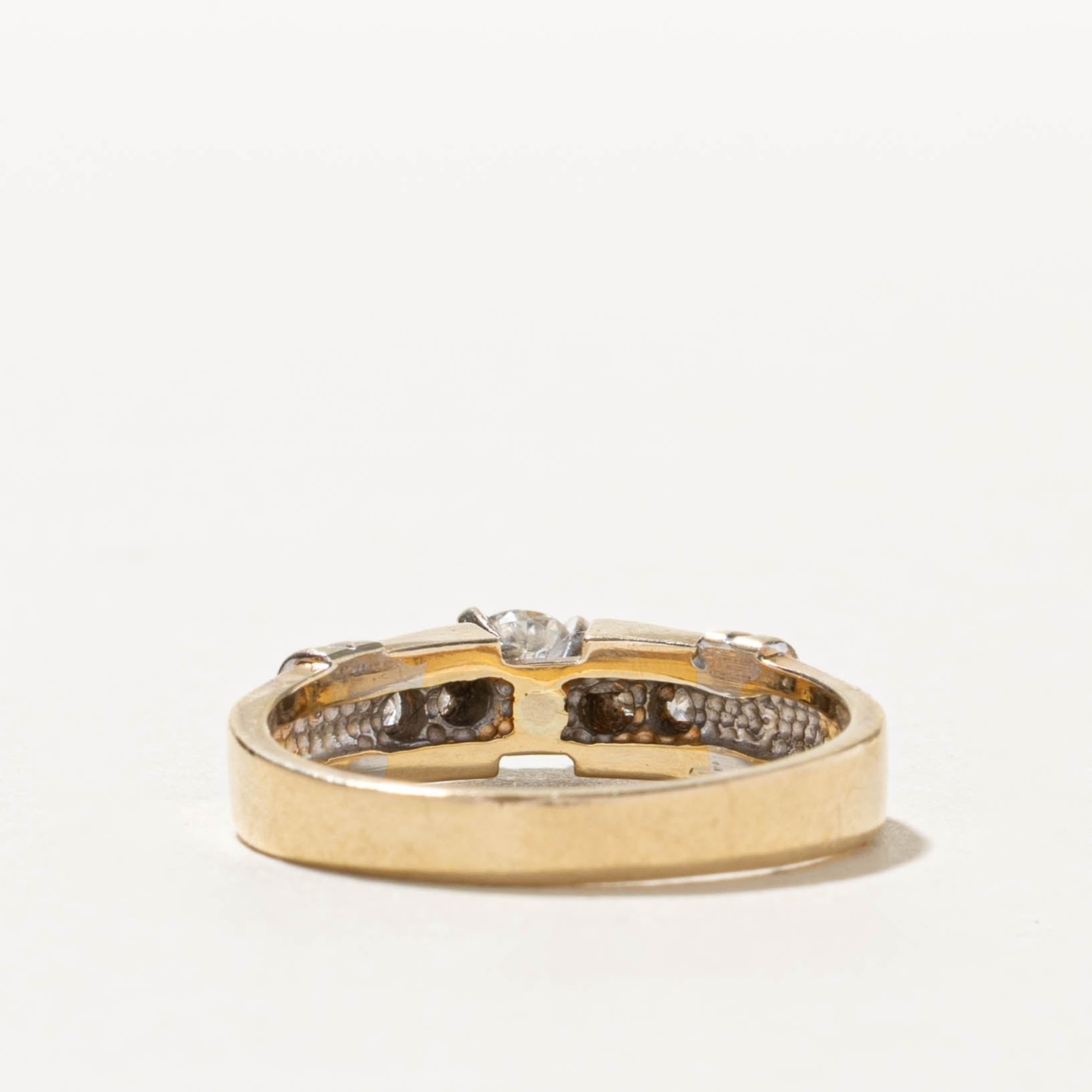14k Two Tone Diamond Banded Ring | 0.40ctw | SZ 8