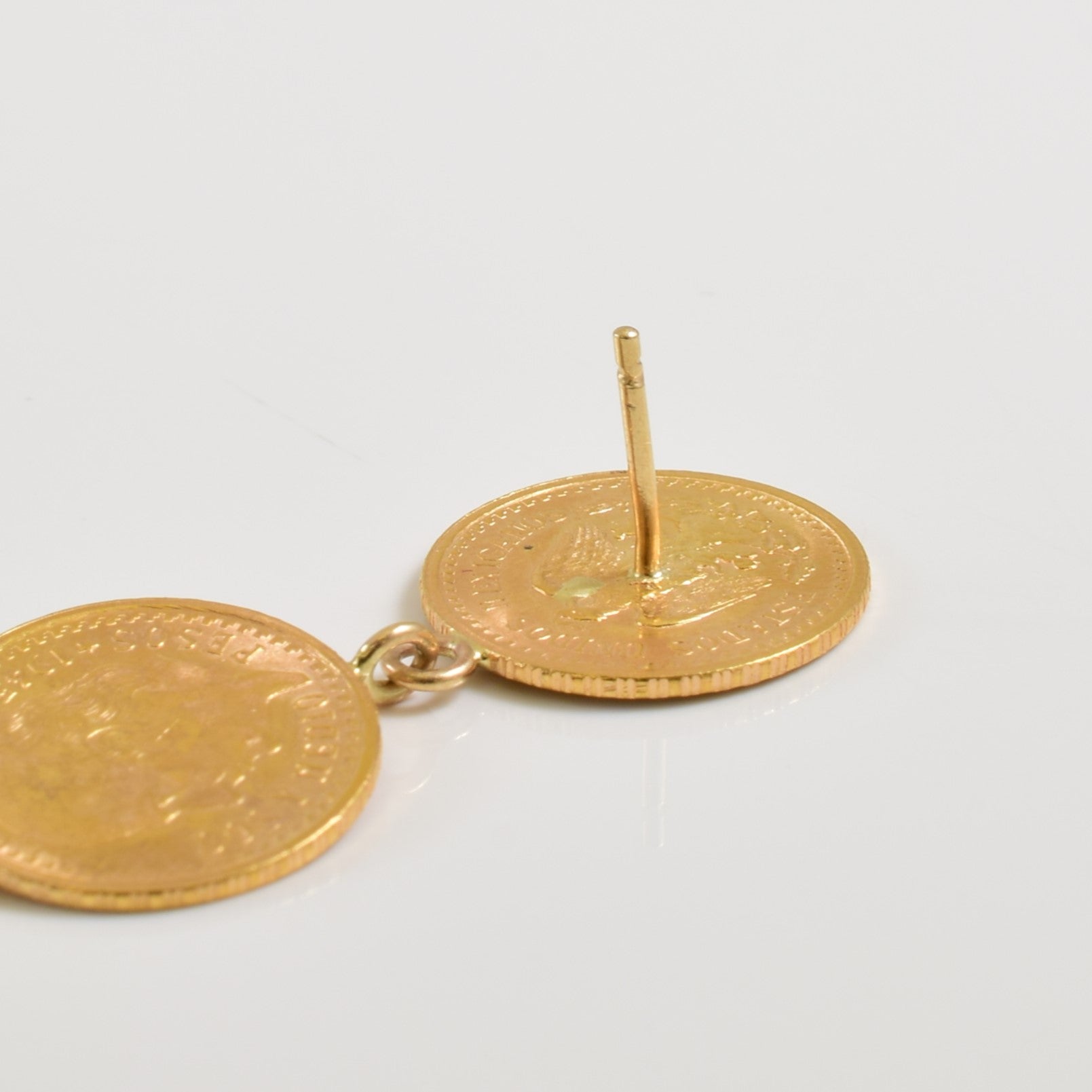 22k Yellow Gold Coin Drop Earrings |