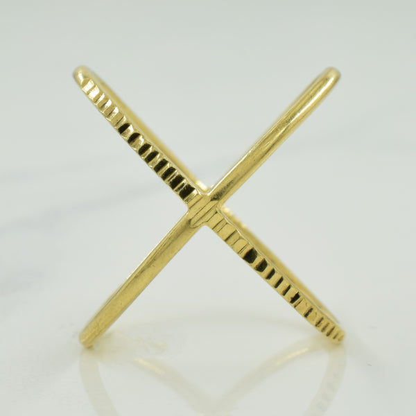 14k Yellow Gold Crisscross Ring | SZ 5.75 |