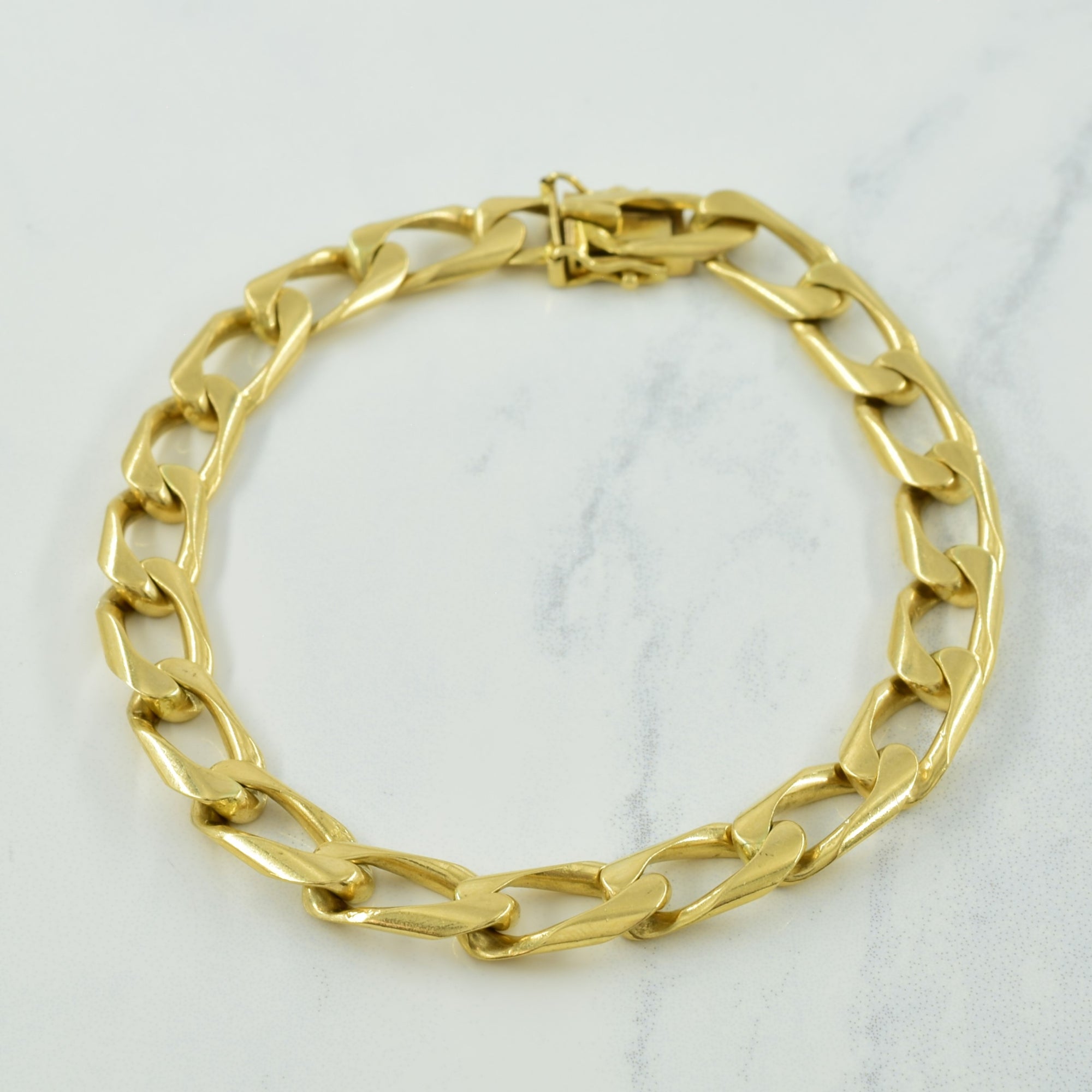 14k Yellow Gold Elongated Cuban Link Chain | 8.5