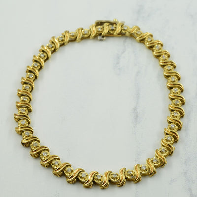 Diamond 14k Yellow Gold Bracelet | 0.72ctw | 7.25