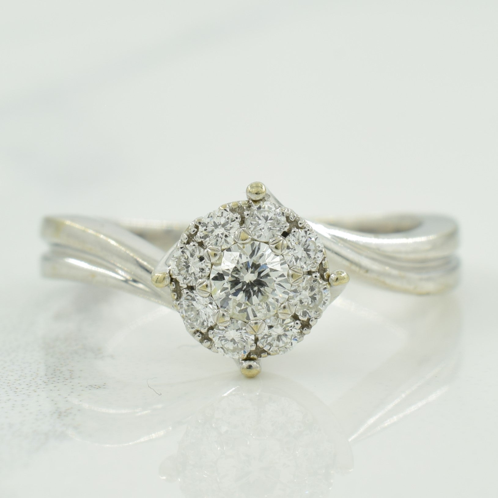 Diamond Cluster Bypass Ring | 0.24ctw | SZ 4 |