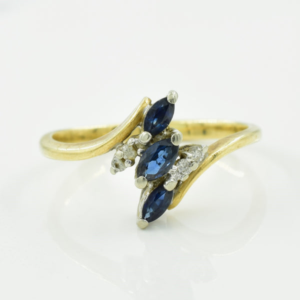 Sapphire & Diamond Bypass Ring | 0.25ctw, 0.04ctw | SZ 5.75 |