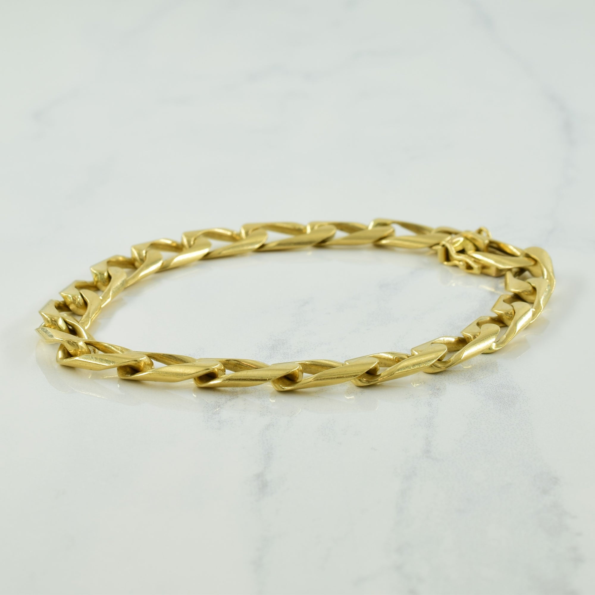 14k Yellow Gold Elongated Cuban Link Chain | 8.5