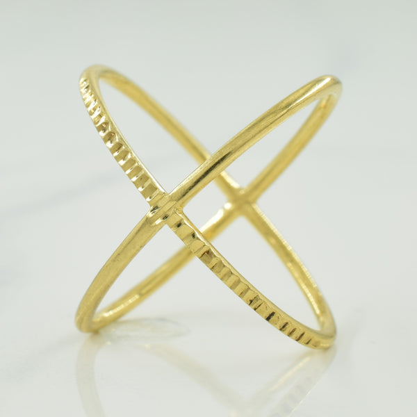 14k Yellow Gold Crisscross Ring | SZ 5.75 |